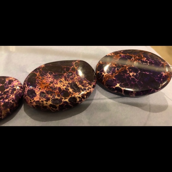 String of Large Jasper Deep Purple/Pink/ - Picture 3 of 7